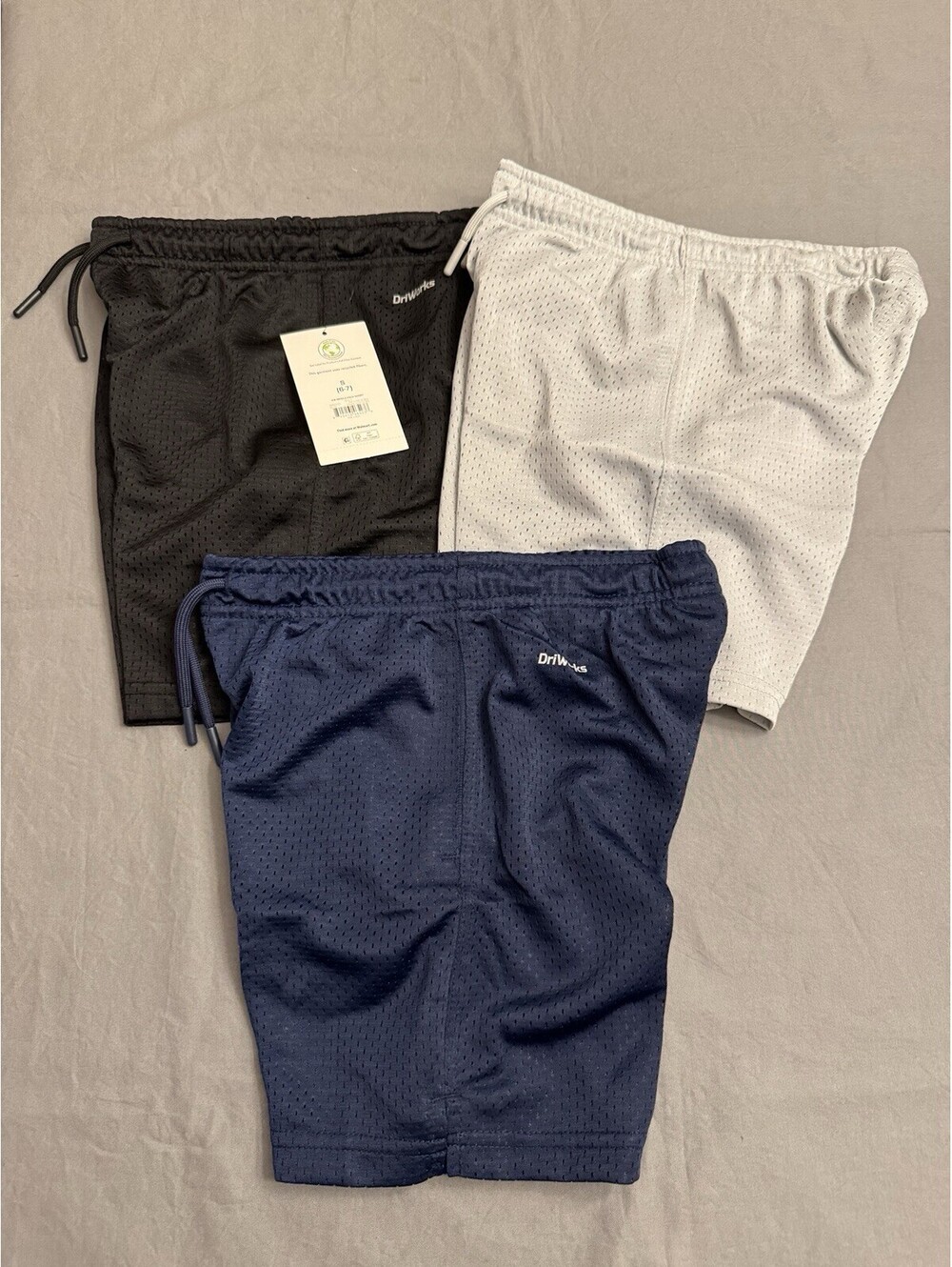 Athletic Works DriWorks Boy’s Mesh Athletic Shorts 3-Pack Size Small Drawstring
